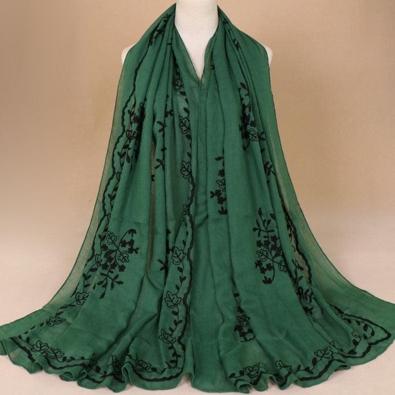 Cotton Embroidered Long Scarf For Indian Women - melvincucci