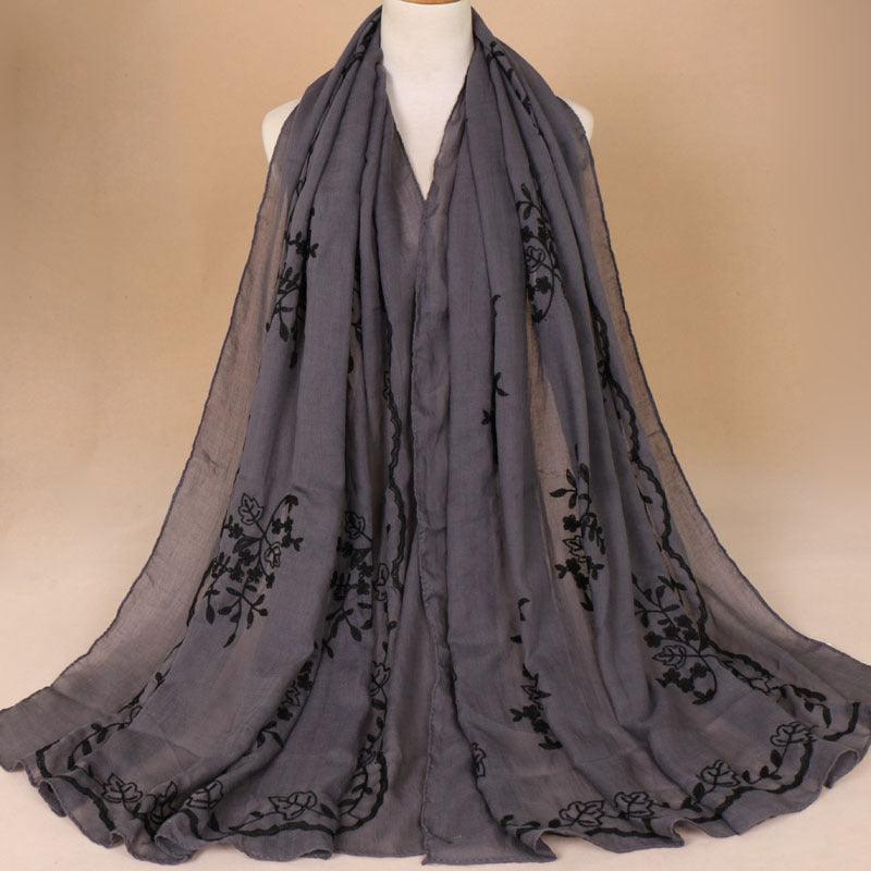 Cotton Embroidered Long Scarf For Indian Women - melvincucci
