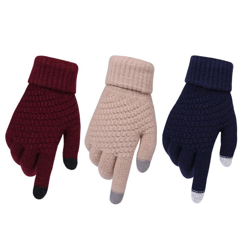 Couple knitted gloves touch screen gloves - melvincucci