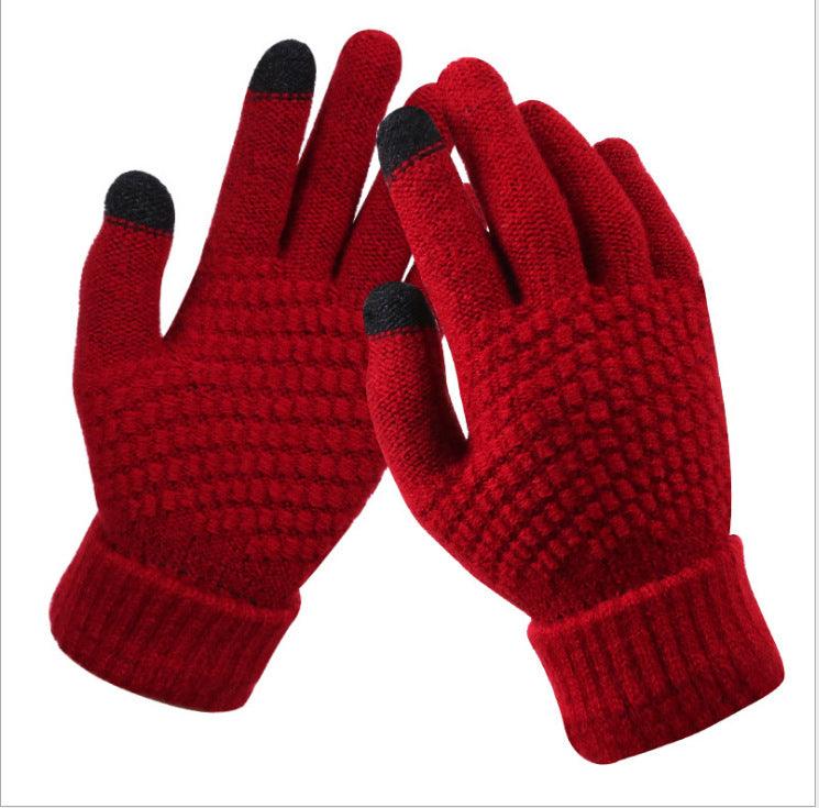 Couple knitted gloves touch screen gloves - melvincucci