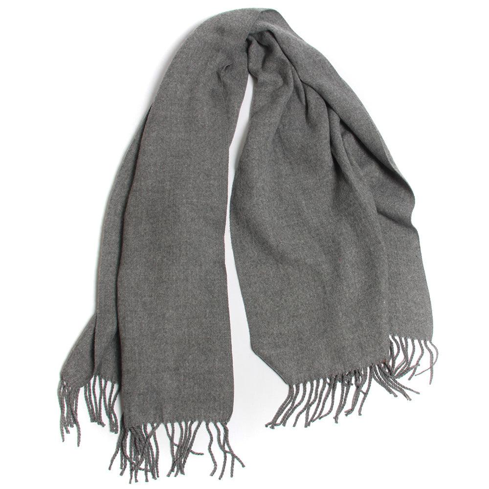 Couples Men And Women Scarf Long Thick  Cashmere Solid Color Warm Shawl - melvincucci