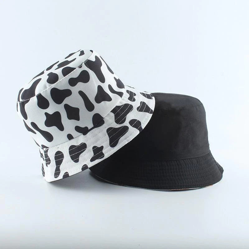 Cow Fisherman Hat Double-sided Men And Women - melvincucci