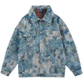 Creative Floral Denim Men Autumn Loose Men's And Women's Jackets - melvincucci