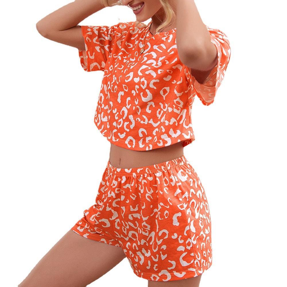 Cropped Navel Short-sleeved Tops And Shorts Loungewear Suit Women - melvincucci