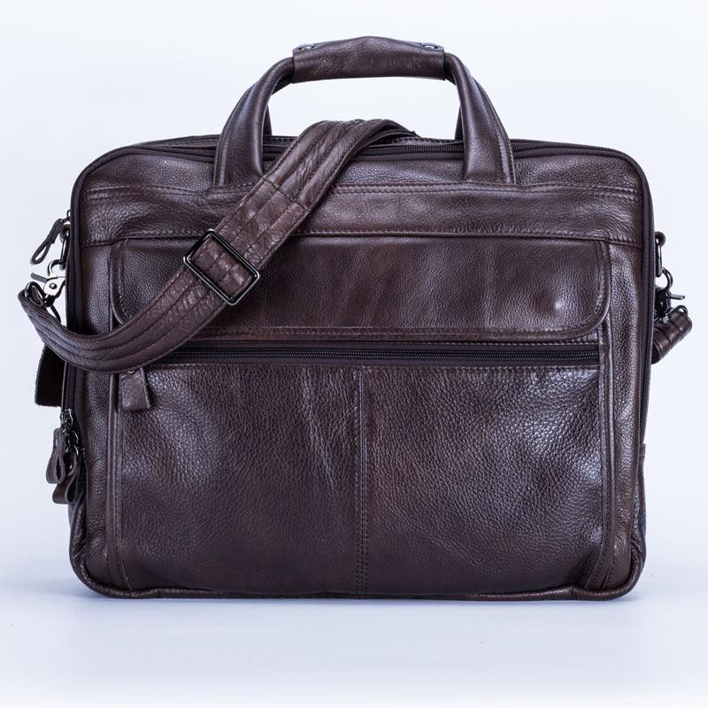 Cross border for European and American new real leather men bag leisure business briefcase men hand-held single shoulder bag - melvincucci