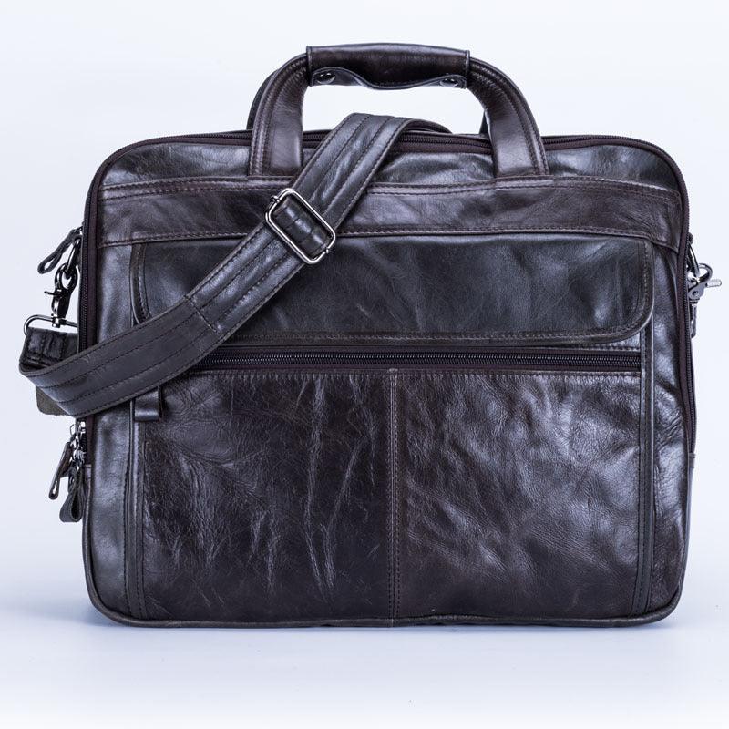 Cross border for European and American new real leather men bag leisure business briefcase men hand-held single shoulder bag - melvincucci