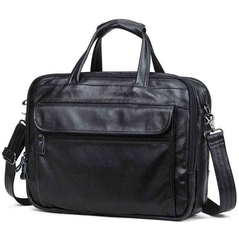 Cross border for European and American new real leather men bag leisure business briefcase men hand-held single shoulder bag - melvincucci