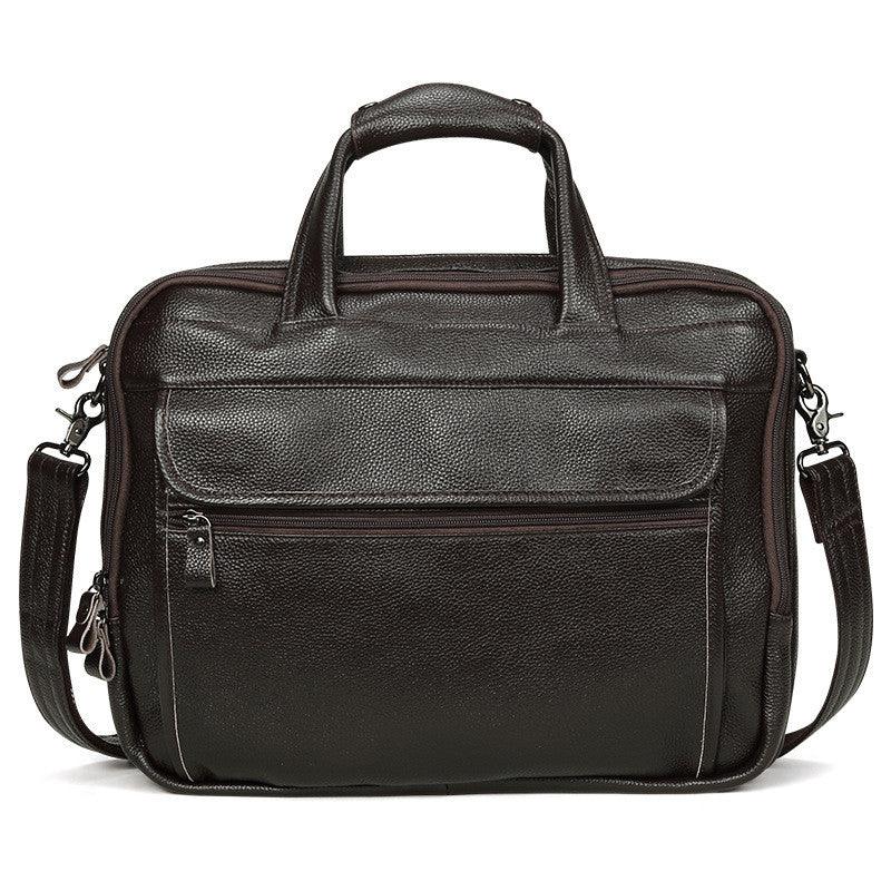 Cross border for European and American new real leather men bag leisure business briefcase men hand-held single shoulder bag - melvincucci