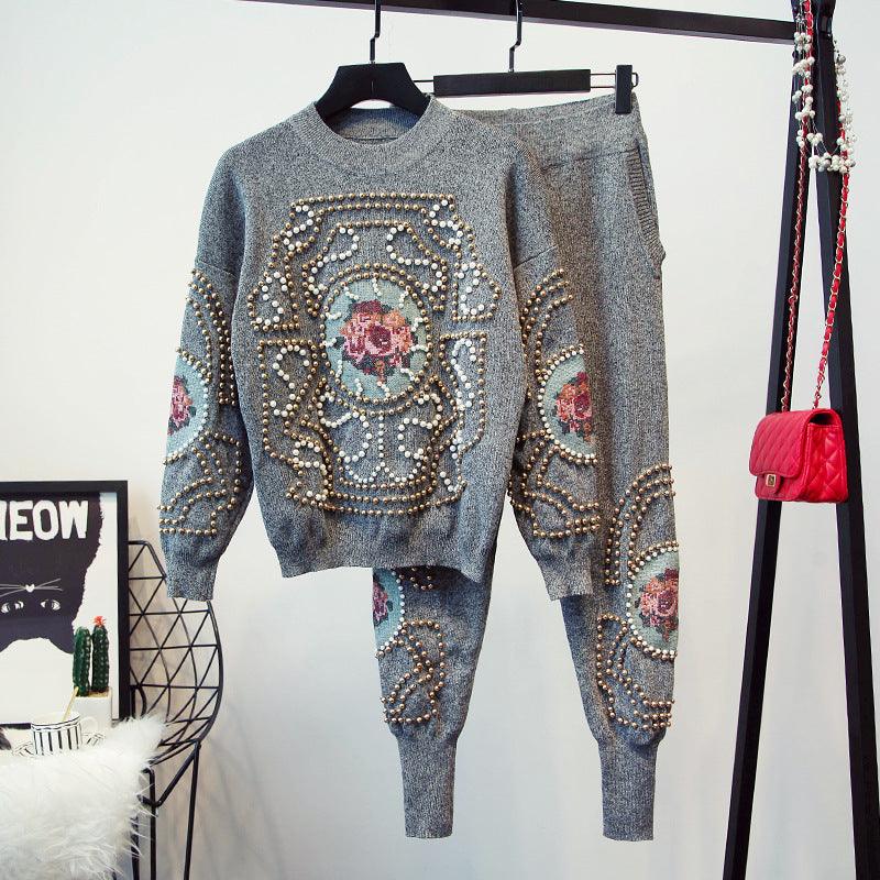 Cross stitch knitwear with small fragrance and beads - melvincucci
