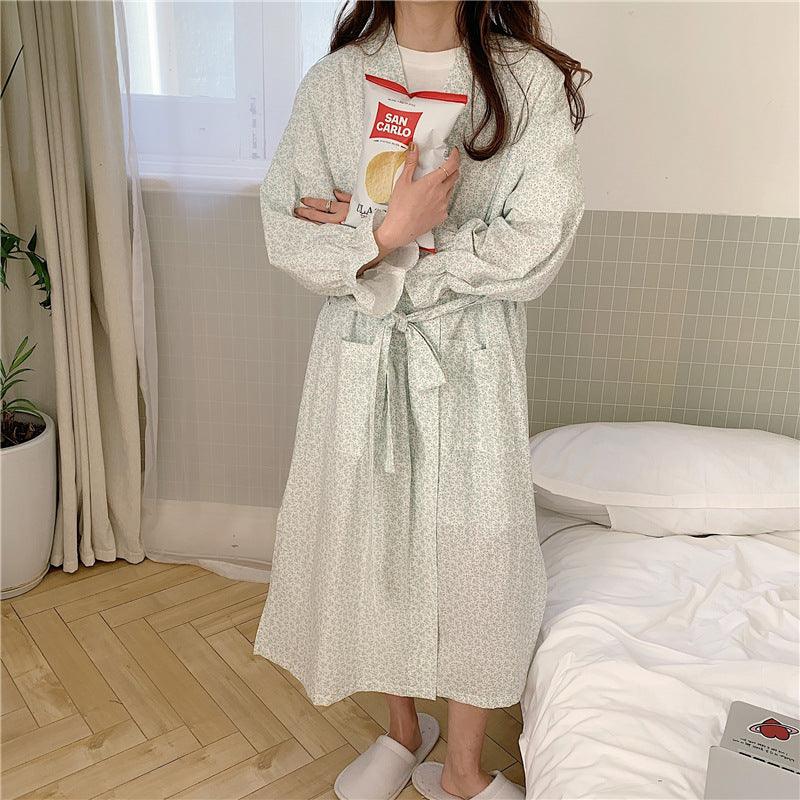 Cute Bathrobe Floral Long Kimono Loungewear - melvincucci