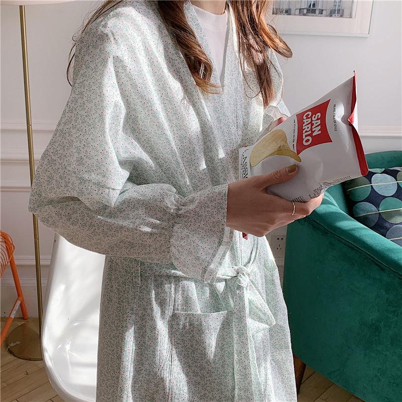 Cute Bathrobe Floral Long Kimono Loungewear - melvincucci