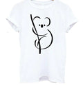 Cute Koala Print T-shirt Women Short-sleeved O-neck T-shirt 2021 Summer Women's T-shirt Top - melvincucci