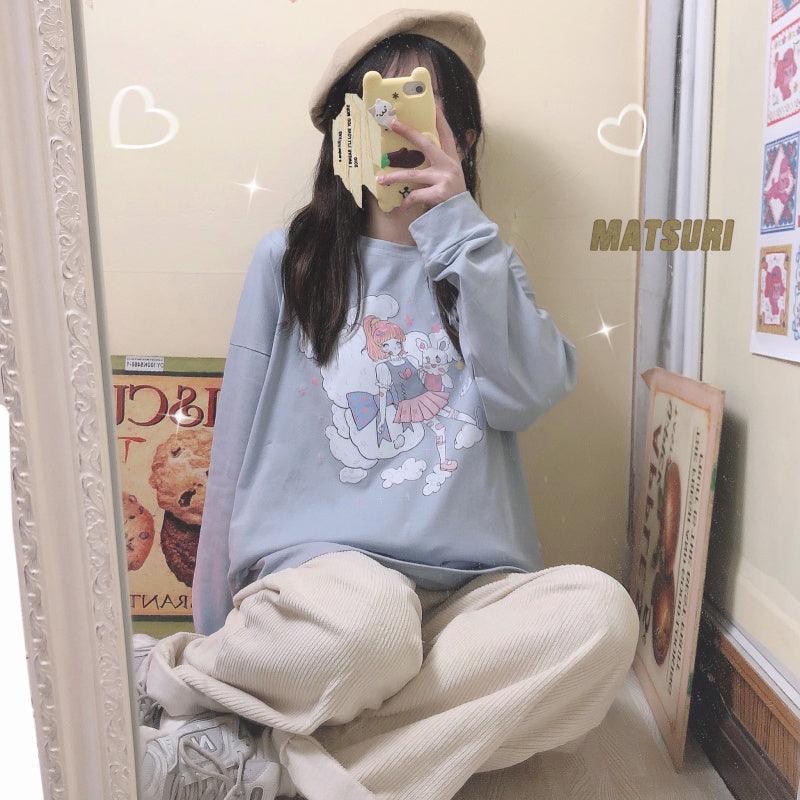 Cute Printed Cotton White T-Shirt Women - melvincucci