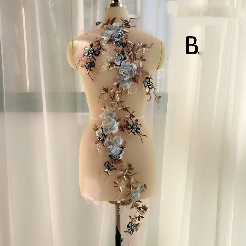 Dress Evening Dress Accessories Lace Fabric Multicolor Computer Embroidered Children's Clothing Decoration