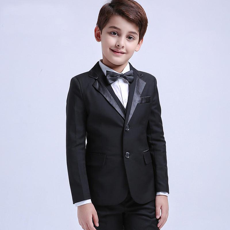 Children'sSuit Boy Dress Flower Girl Show Host Black - melvincucci
