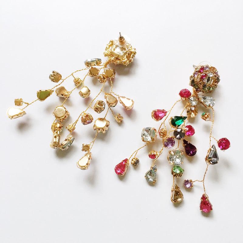 Earrings Colorful Diamond Earrings Colorful Crystal Earrings - melvincucci