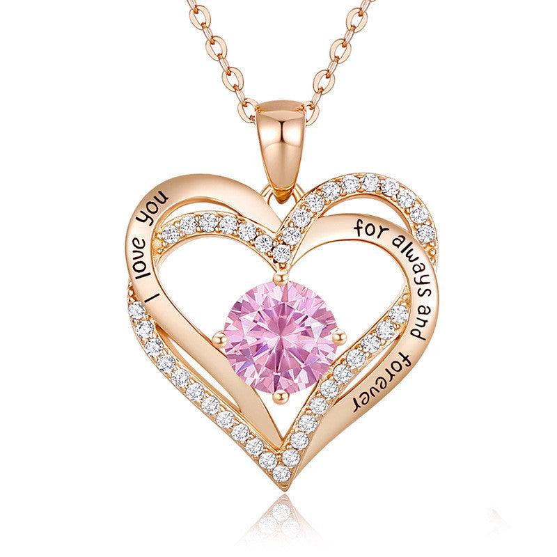Female 925 Silver Twelve Birthstone Pendant Necklace - melvincucci