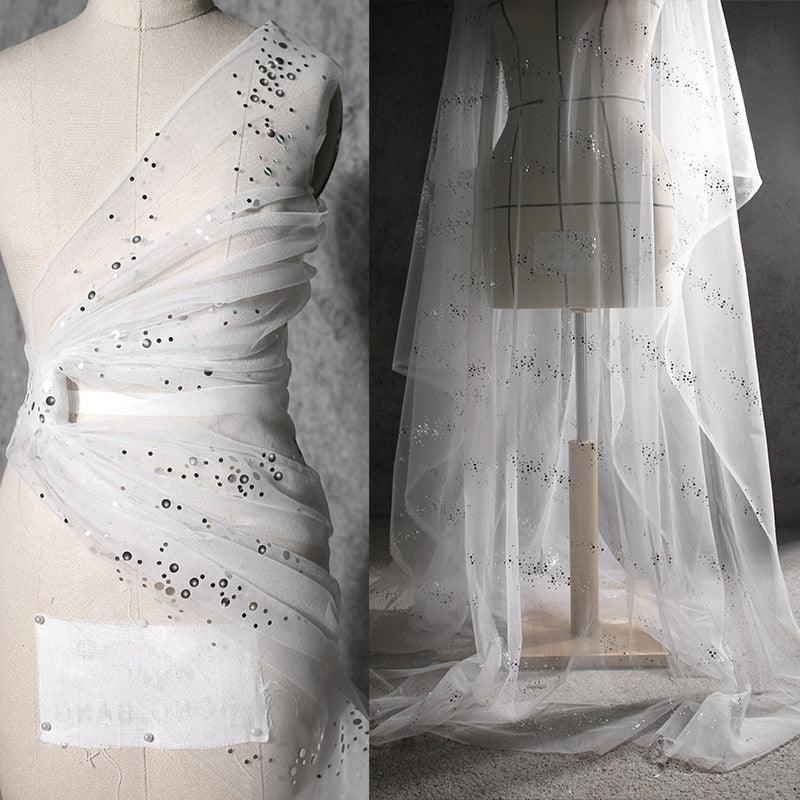 Irregular Sequin Mesh See-through Hanfu Fabric - melvincucci