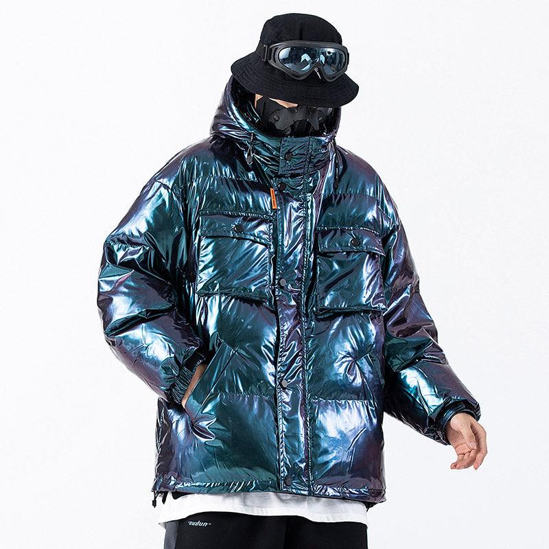 Dark Reflective Cargo Parkas Jackets Mens Hip Hop Streetwear Padded Jackets Harajuku Windbreaker Parka Coats Techwear - melvincucci