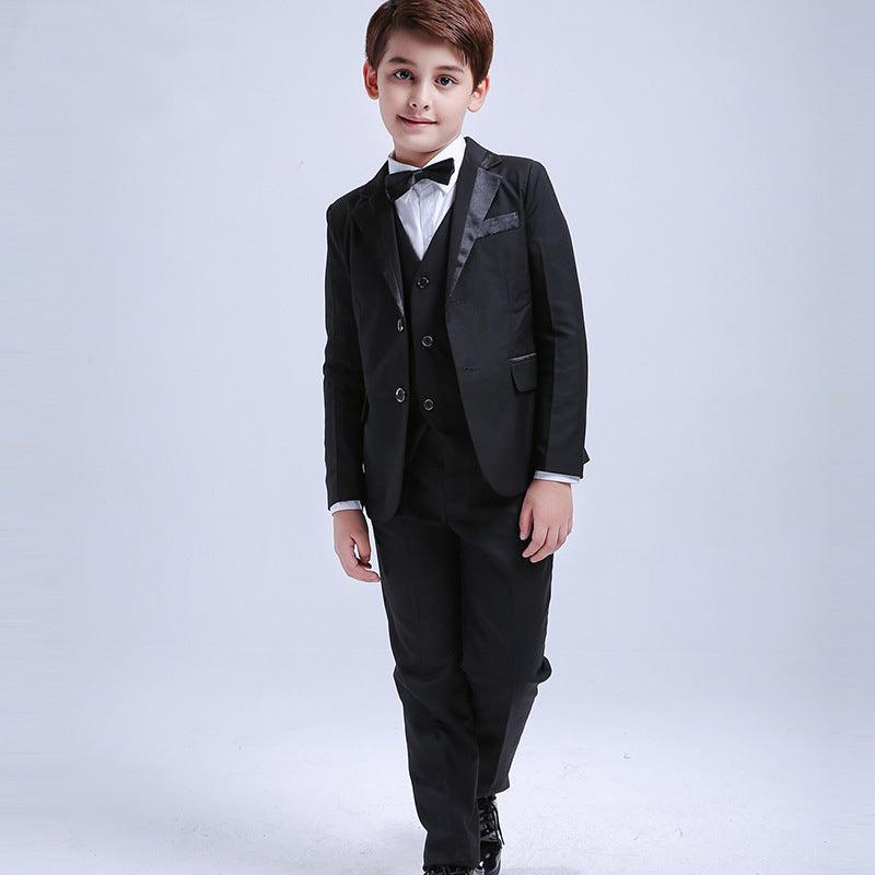 Children'sSuit Boy Dress Flower Girl Show Host Black - melvincucci