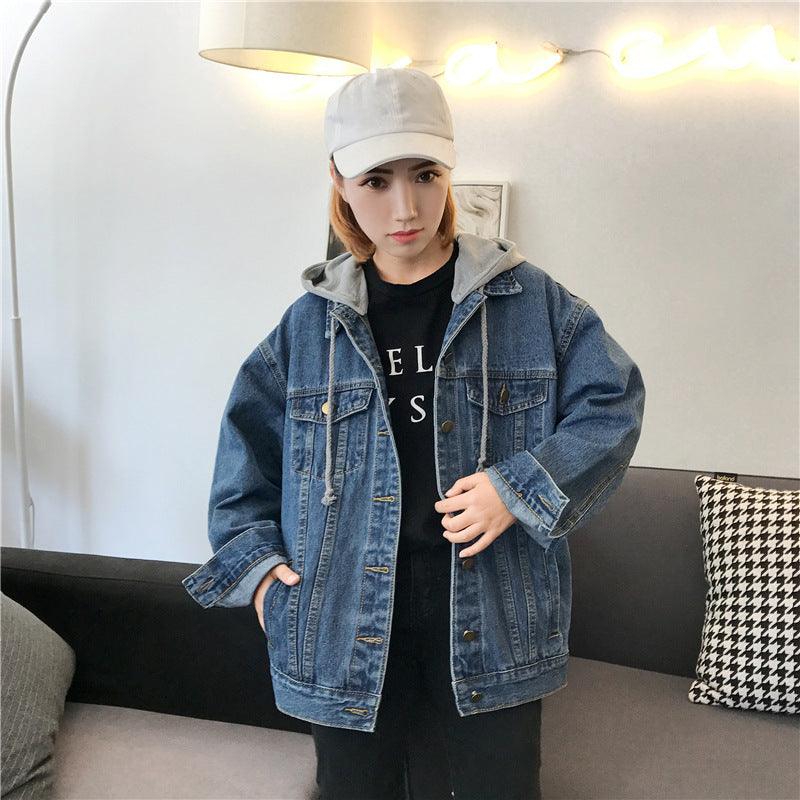 Denim Jacket Women Short Hooded Jacket Casual Top - melvincucci