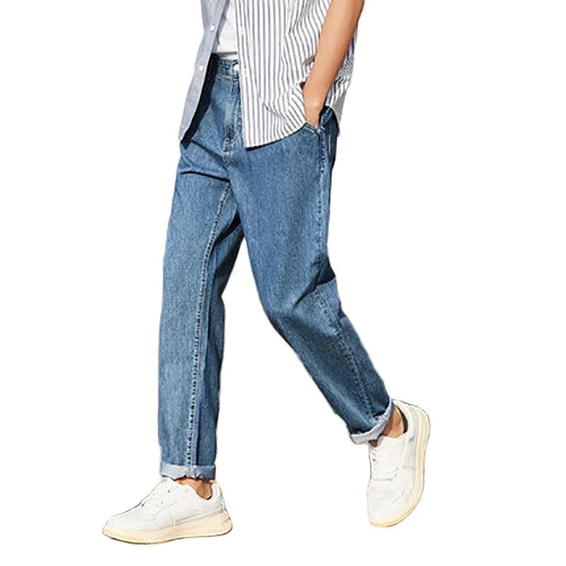 Denim Jeans Men New Loose Cotton Jeans Man Autumn Tap - melvincucci