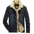 Denim Men Plus Velvet Padded Lamb Wool Cotton Jacket - melvincucci