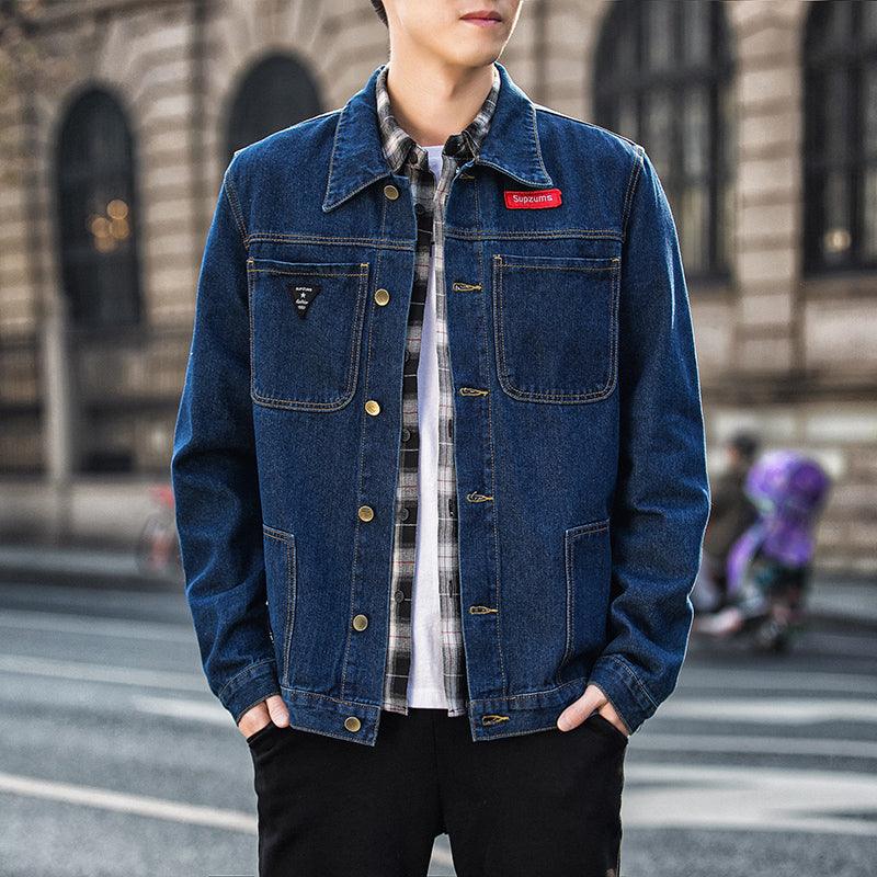 Denim Men Plus Velvet Padded Lamb Wool Cotton Jacket - melvincucci