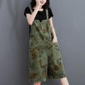 Denim Printed Five - Cent Suspenders For Women - melvincucci