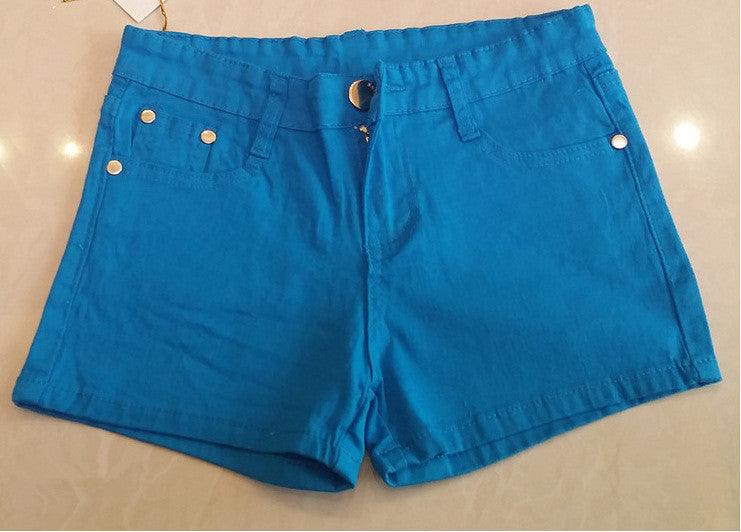Denim Shorts Women Korean Style Elastic Colored Pencil Pants - melvincucci