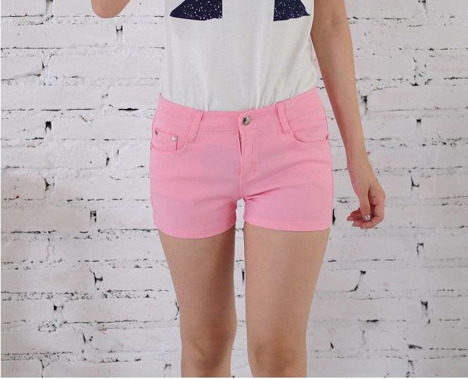 Denim Shorts Women Korean Style Elastic Colored Pencil Pants - melvincucci