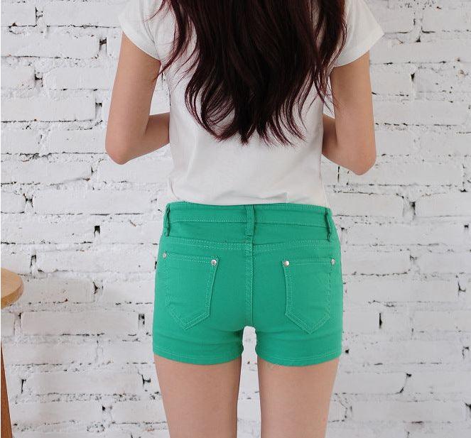 Denim Shorts Women Korean Style Elastic Colored Pencil Pants - melvincucci