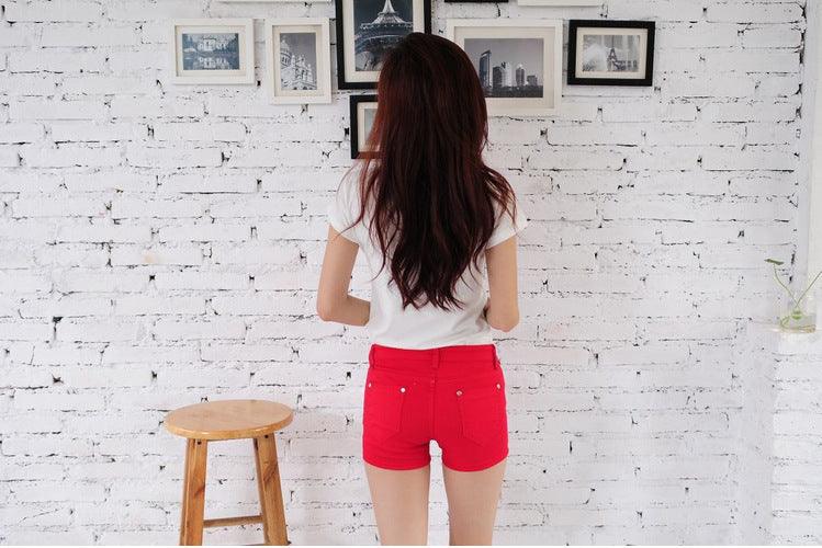 Denim Shorts Women Korean Style Elastic Colored Pencil Pants - melvincucci