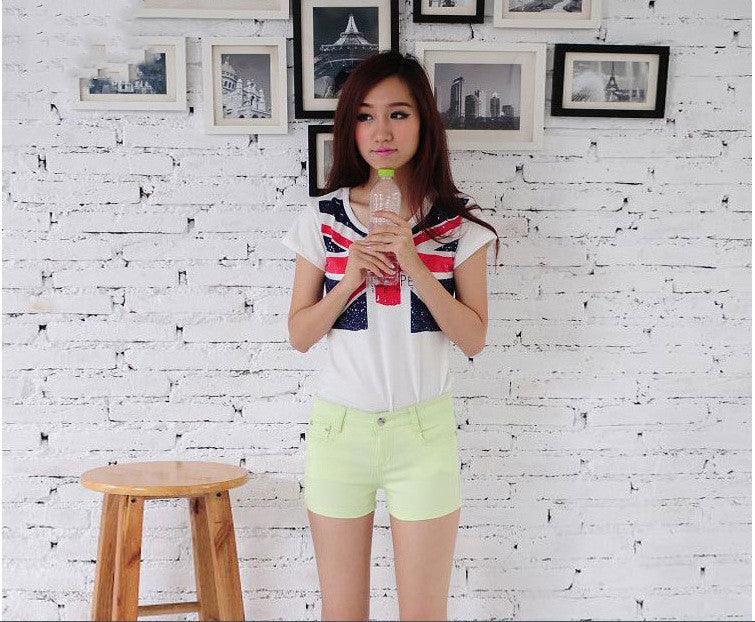 Denim Shorts Women Korean Style Elastic Colored Pencil Pants - melvincucci
