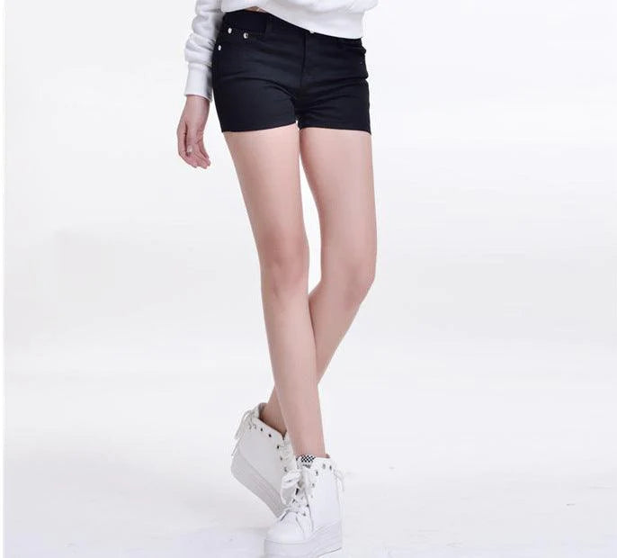 Denim Shorts Women Korean Style Elastic Colored Pencil Pants - melvincucci