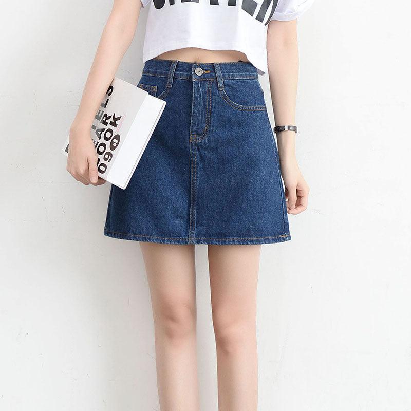 Denim skirt women summer A-line skirt - melvincucci