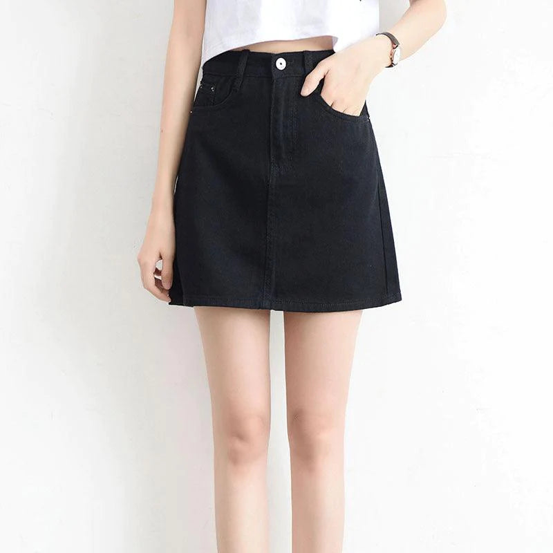 Denim skirt women summer A-line skirt - melvincucci