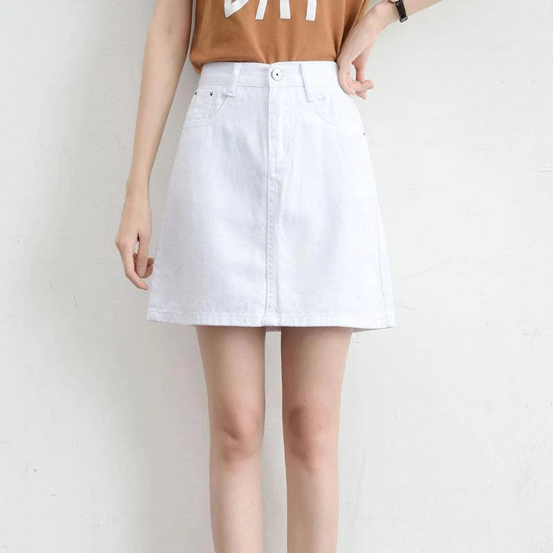 Denim skirt women summer A-line skirt - melvincucci