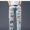 Denim Trousers Men Do Old Patches - melvincucci