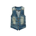 Denim vest slim men's personality trend denim - melvincucci