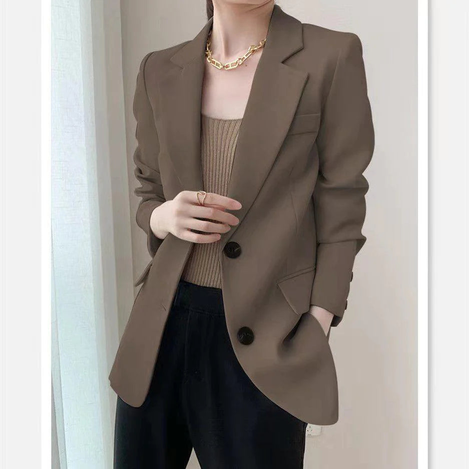 Design Sense Niche Suit Brown Small Suit Jacket Women - melvincucci