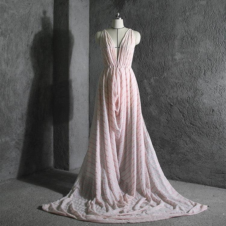 Hanfu Embroidery Flower High-end Chiffon Fabric Dress Clothing - melvincucci