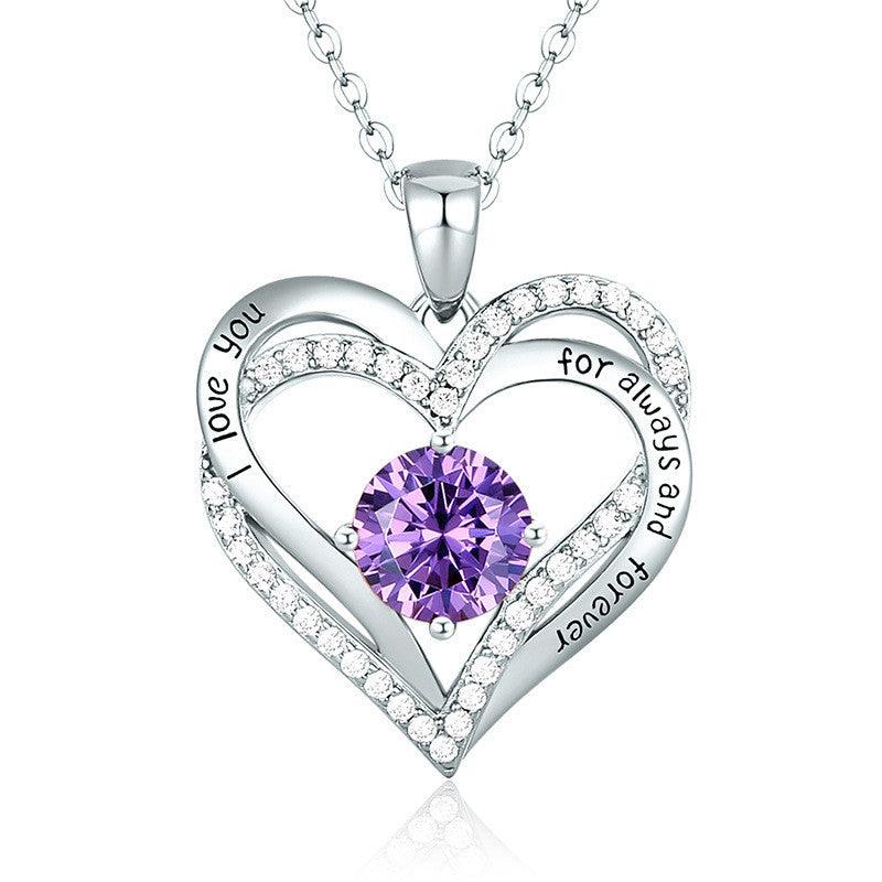 Female 925 Silver Twelve Birthstone Pendant Necklace - melvincucci