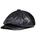 Dome Top Layer Cowhide Octagonal Hat Men - melvincucci