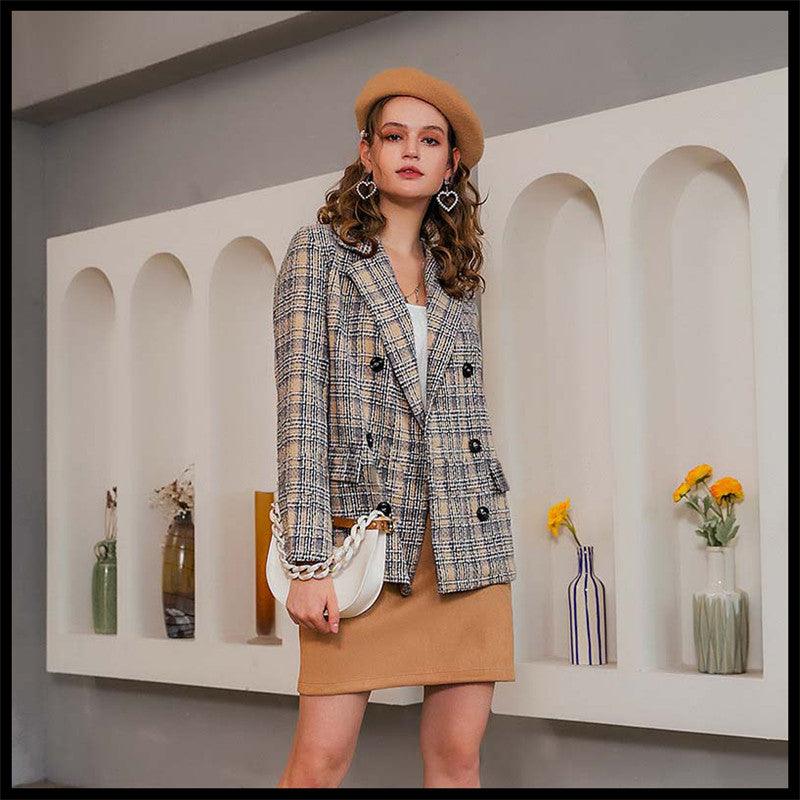 Double-breasted check blazer - melvincucci