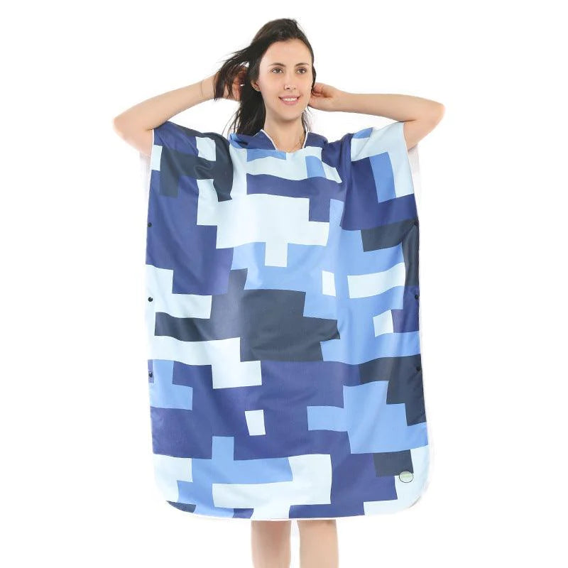 Double Face Fleece Cape Changing Bathrobe - melvincucci
