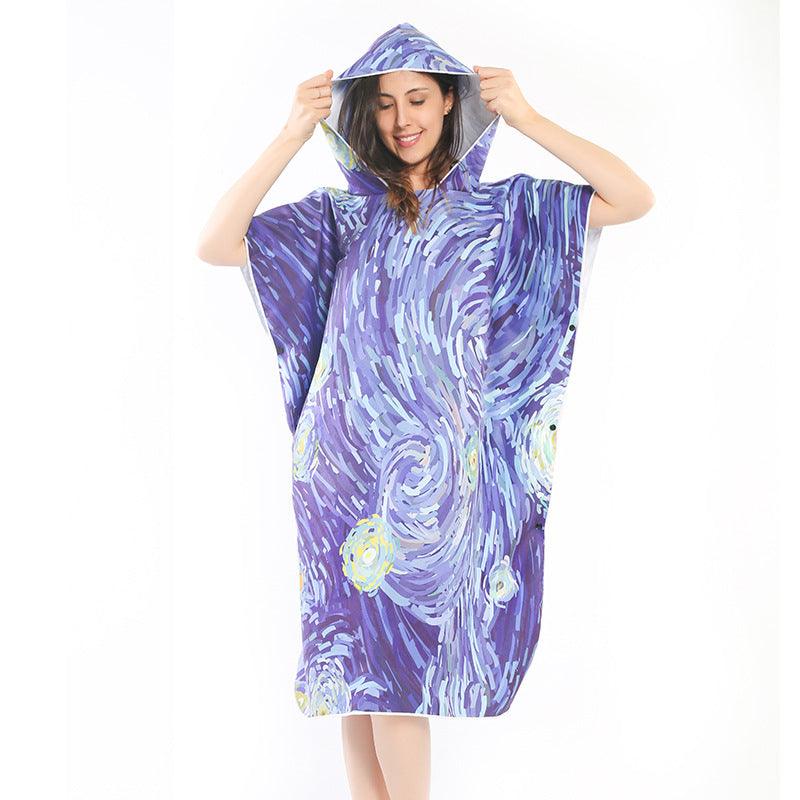 Double Face Fleece Cape Changing Bathrobe - melvincucci