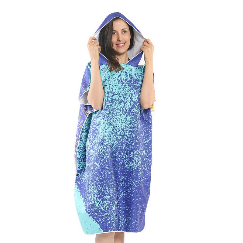 Double Face Fleece Cape Changing Bathrobe - melvincucci