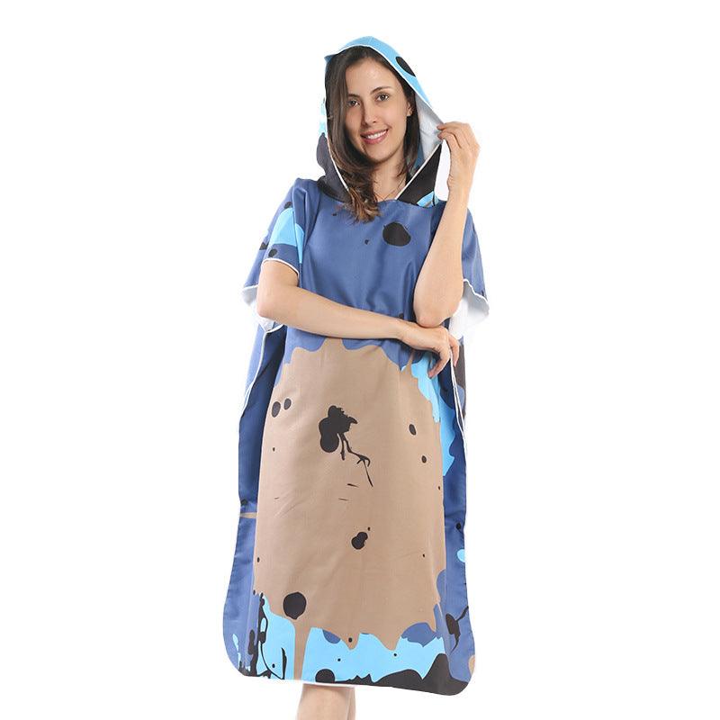 Double Face Fleece Cape Changing Bathrobe - melvincucci