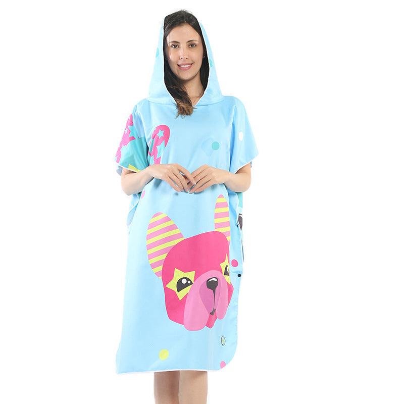 Double Face Fleece Cape Changing Bathrobe - melvincucci